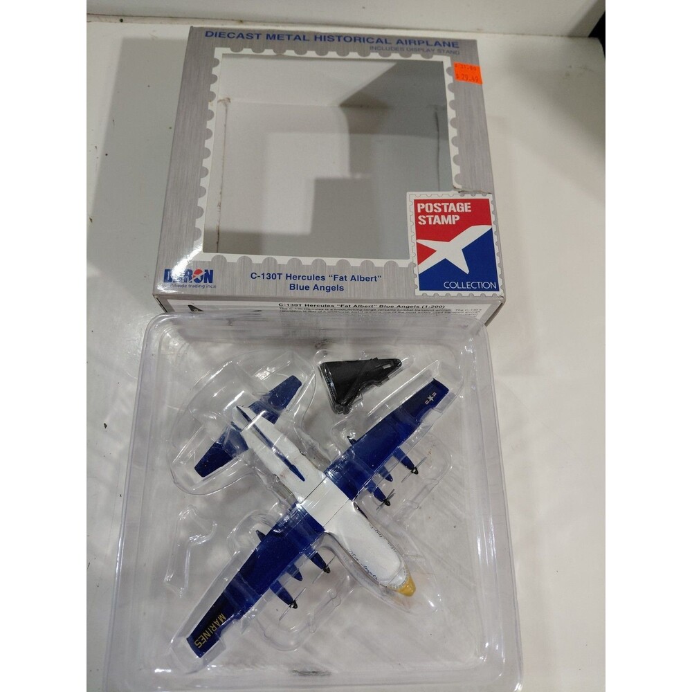 Daron Postage Stamp Collection Die Cast 1:200 Scale C-130T Fat Albert Blue Angle